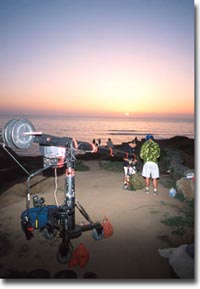 behind the scenes of On any given weekend - Bill Roberts and Sean Speed at Sunset Cliffs - Photo courtesy of Dave Brown